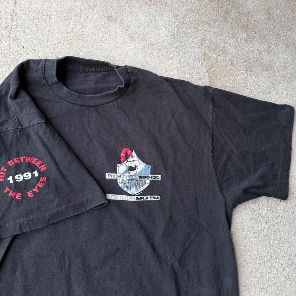 Vintage 90s scorpions road crew band tee black xl-2xl